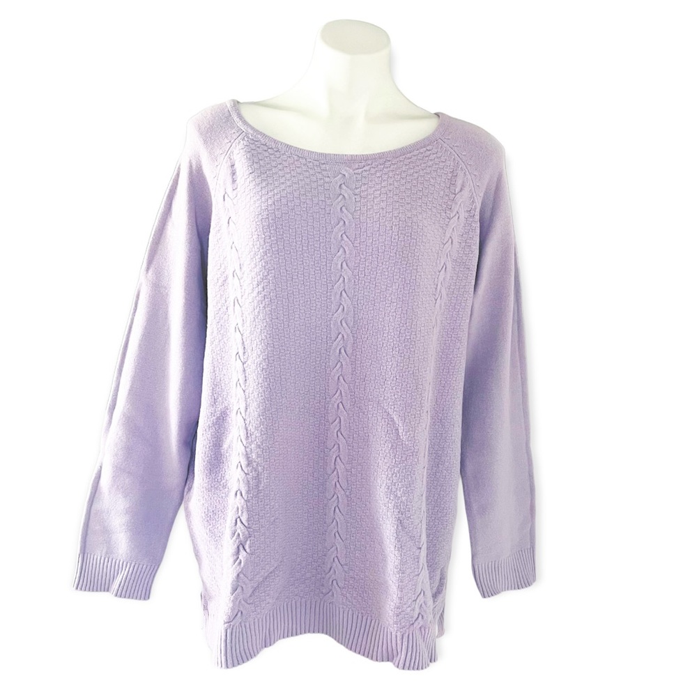 Red Crewneck Sweater Misty Lavender Pullover Plus Size XXL New with Tag